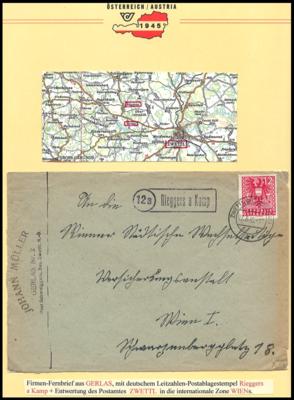 Poststück - Bezirk Zwettl 1945 - ca. 50 Belege, - Známky a pohlednice