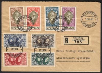 Poststück . Liechtenstein Nr. 82/89 auf - Francobolli e cartoline