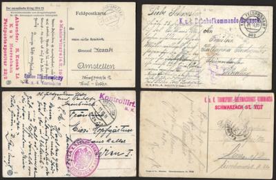 Poststück - Österr. Feldpost WK I - Spezialpartie Bahnhof Kommandos - Transport Überwachung etc., - Stamps and postcards