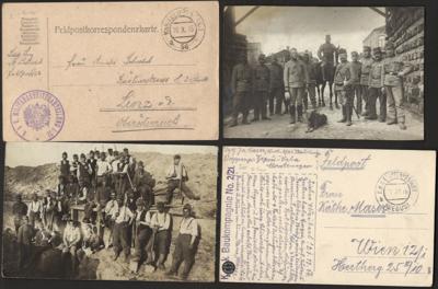 Poststück - Österr. Feldpost WK I - Spezialsammlung Bau- und Arbeiterabteilungen, - Briefmarken und Ansichtskarten