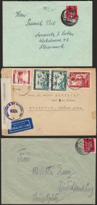 Poststück - Österr. Partie Poststücke meist 1945/46 sowie div. Dubl., - Briefmarken und Ansichtskarten