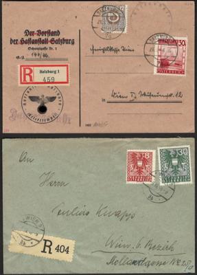 Poststück - Österr. Partie ungewöhnl. Belege aus der Nachkriegszeit, - Stamps and postcards