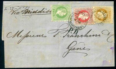 Poststück - Österr. Post in der Levante - Briefmarken und Ansichtskarten