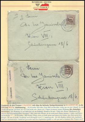 Poststück - Osttirol - 12 Belege aus 1945 mit umfangreichen zeit- und posthistorischen Inhalten, - Francobolli e cartoline