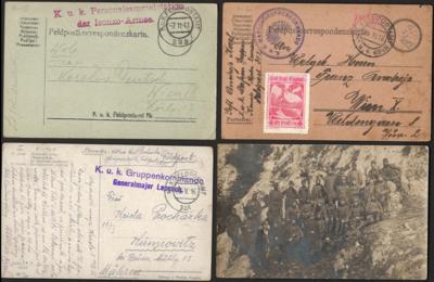 Poststück - Partie Österr. Feldpost WK I mit Personal Sammelstationen- Marschformationen - Gruppenkommandos etc., - Briefmarken und Ansichtskarten