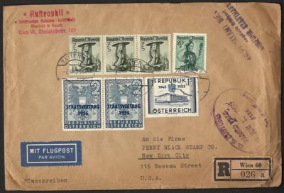 Poststück - Partie Poststücke Österr. ab 1946 mit Dokumaterial u.a. Reko, - Briefmarken und Ansichtskarten
