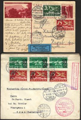 Poststück - Partie Poststücke u. AK Schweiz, - Briefmarken und Ansichtskarten