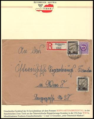 Poststück - Tirol Bezirk KITZBÜHEL 1945 - 14 Belege, - Známky a pohlednice