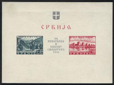 ** - D. Bes. Serbien Block 2 I - Stamps and postcards