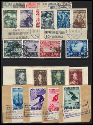 .gestempelt/Briefstück - Partie Österr. I. Rep. mit - Stamps and postcards