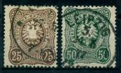 .gestempelt - D.Reich Nr. 35c (dunkel) siena sowie Nr. 38b (dunkel) graugrün, - Briefmarken und Ansichtskarten