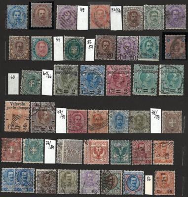 .gestempelt/*/** - Italien u. Gebiete - Sammlung  1862/2003 mit einigen mittl. Sätzen u. Einzelw., - Stamps and postcards