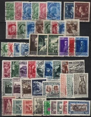 .gestempelt - Partie Liechtenstein ab 1912, - Stamps and postcards