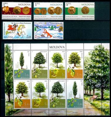 ** - Kl. Partie Moldawien aus ca. 1991/2020, - Stamps and postcards