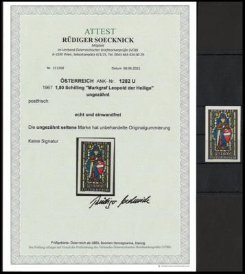 ** - Österr.   ANK Nr. 1282 U "Markgraf Leopold der Heilige"ungezähnt, - Briefmarken und Ansichtskarten