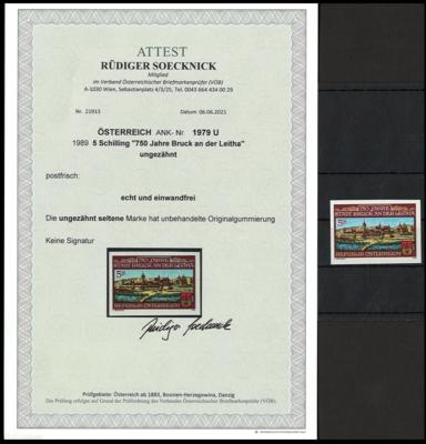 ** - Österr.   ANK Nr. 1979 U "750 Jahre Bruck an der Leitha" ungezähnt postfr., - Francobolli e cartoline