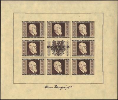 ** - Österr. Rennerblock kpl., - Stamps and postcards