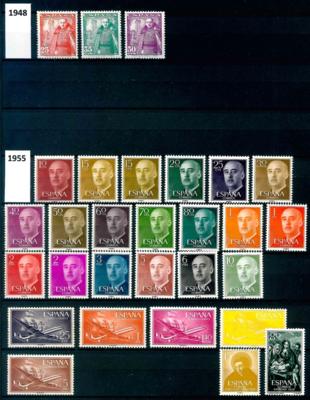 ** - Sammlung Spanien ca. 1948/1977, - Briefmarken und Ansichtskarten