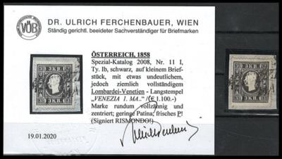 Briefstück - Österr. Nr. 11 Ic mit Teilstpl. VENEZ(IEN), - Stamps and postcards