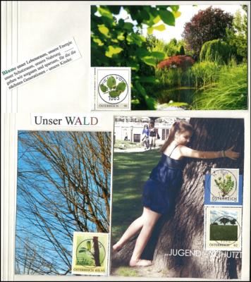 Poststück - Ausstellungsobjekt BRUDER BAUM mit über 70 AK mit motivpassenden Frankaturen usw., - Briefmarken und Ansichtskarten