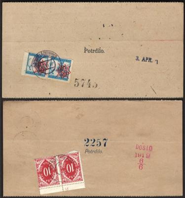 Poststück - Jugosl. 1920/21 - 125 div. Schackanweisungen frank. mit div. Portom., - Známky a pohlednice