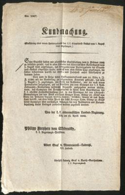 Poststück - Österr. Monarchie 1842 - Porto - Regulatiuss d. K. k. Postanstalt, - Francobolli e cartoline