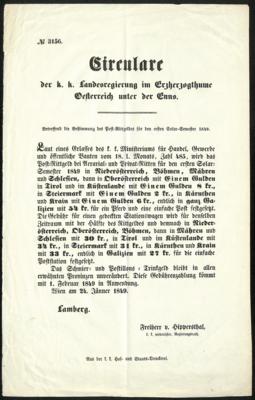 Poststück - Österr. Monarchie 1849 - 2Circulare - Známky a pohlednice