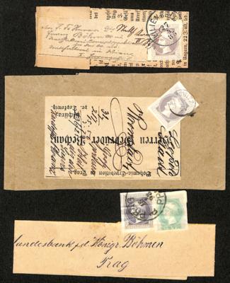 Poststück - Österr. Monarchie 1879/93 - 3 Zeitungsschleifen bzw. Adresszettel LILIENFELD, - Francobolli e cartoline