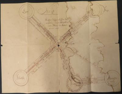 Poststück - Österr. Monarchie ca. 1784- Karte Nr. 2 über den künftigen Zusammenschluß der Posten zu Pilsen, - Francobolli e cartoline