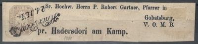 Poststück - Österr. Nr. 29 mit L2 "Hadersdorf/24. JUL" auf Schleife, - Stamps and postcards