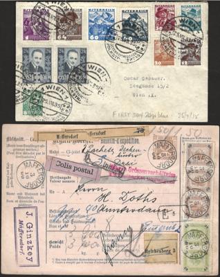 Poststück - Österr. - Reichh. Partie - Briefmarken und Ansichtskarten