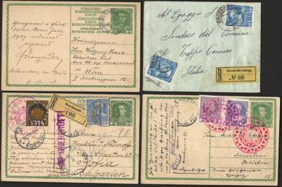 Poststück - Österr. um 1908 - ca. 100 div. Briefe, - Stamps and postcards