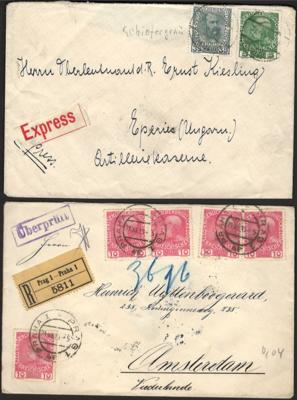 Poststück - Österr. um 1908 - ca. 100 div. Reko-Expreß-Briefe, - Stamps and postcards