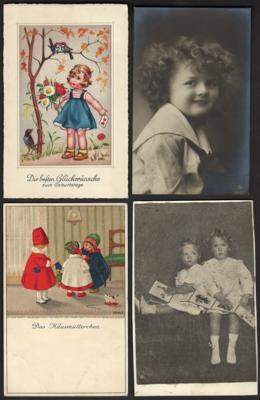 Poststück - Partie Motivkarten "Kinder, - Briefmarken und Ansichtskarten