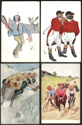 Poststück - Partie Motivkarten "Sport"mit viel Schönpflug und Carl Josef, - Stamps and postcards