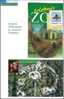 Poststück - Sammlung/Dokumentation Schönbrunner Tiergarten von der Monarchie mit historischen AK bis in die Jetztzeit, - Briefmarken und Ansichtskarten