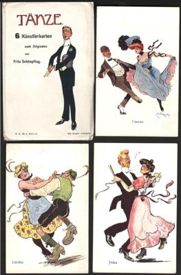 Poststück - Schönpflug - Serie "Tänze"BKWI 451/1-6 komplett in Originalumschlag, - Briefmarken und Ansichtskarten