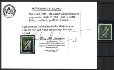 ** - Österr. Nr. 668 I 13 Gitterlinien, - Stamps and postcards