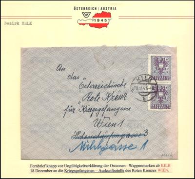 Poststück - Belege Rotes Kreuz im Umbruchjahr 1945 Frankaturen meist Österr. Posthorn, - Briefmarken und Ansichtskarten