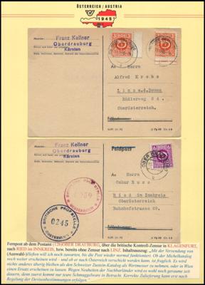Poststück - Kärnten 1945 - über 50 Belege, - Briefmarken und Ansichtskarten