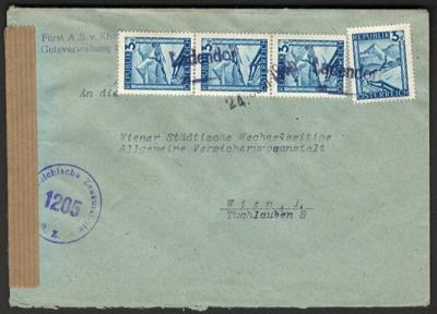 Poststück - Österr. 1946 - Stempelprovisorium von LADENDORF auf zweisietig geöffnetem Brief nach Wien, - Briefmarken und Ansichtskarten