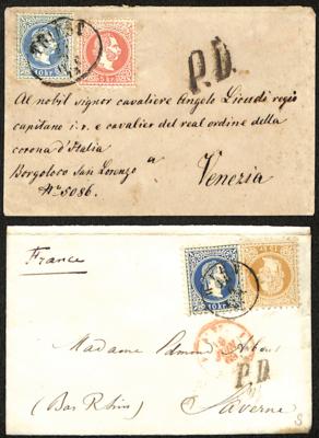 Poststück - Österr. Ausg. 1867 - 9 Briefe und 2 Rezepisse, - Stamps and postcards