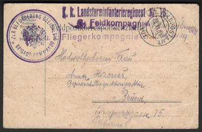 Poststück - Österr. Feldpost WK I - Briefmarken und Ansichtskarten