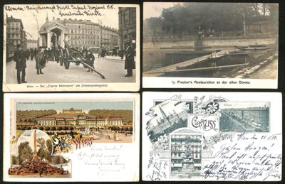 Poststück - Partie AK Wien u.a. mit Gasthäusern, - Briefmarken und Ansichtskarten