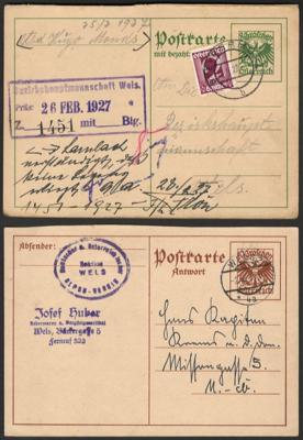 Poststück - Partie Ganzsachen Postkarten Österr. 1. Rep., - Briefmarken und Ansichtskarten