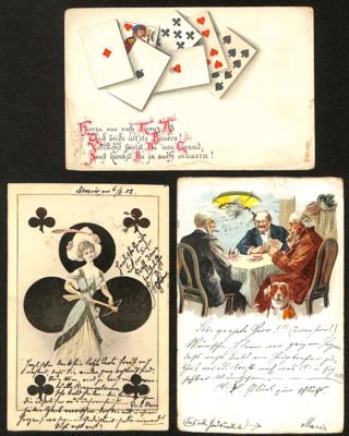 Poststück - Partie Motivkarten u.a. mit Fahrrad - Kartenspiel, - Známky a pohlednice