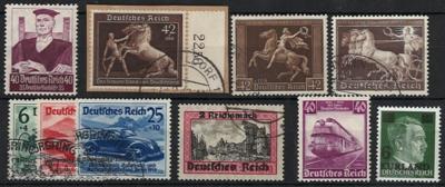 **/*/gestempelt - Dt. Reich Sammlung 1933-45 sowohl **/* als auch gest. gesammelt in Lindner-Album, - Známky a pohlednice