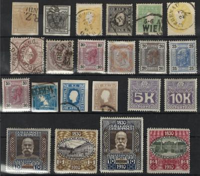 .gestempelt/* - Sammlung Österr. Monarchie ab 1850 mit Porto u.a. Ausg. 1908 und 1910 *, - Stamps and postcards