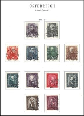 .gestempelt - Saubere Sammlung Österr. ab 1850/1938 mit div. mittl. Sätzen, - Stamps and postcards