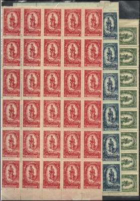 ** - Liechtenstein 1920 - Bogenware der Luigi Kasimir Ausgaben Mi.17-24, - Briefmarken und Ansichtskarten